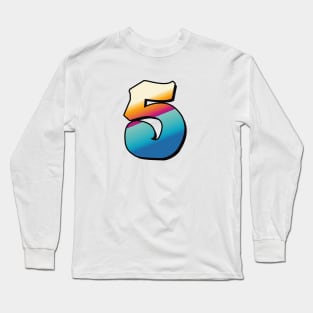 Number 5, Five - beach colors Long Sleeve T-Shirt